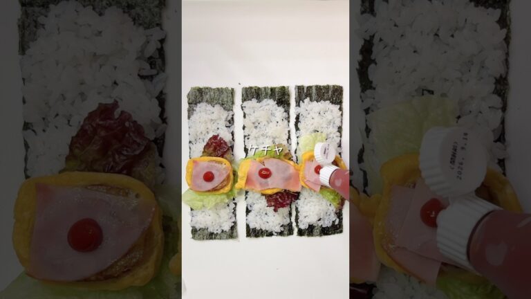 大食い旦那嫁の仕事の日弁当🍙冷凍ハンバーグでにぎらない！巻くおにぎり弁当#shorts