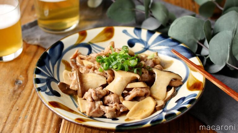 【豚肉とエリンギのガーリックオイスター炒め】にんにく香るオイスターソースが絶妙♪