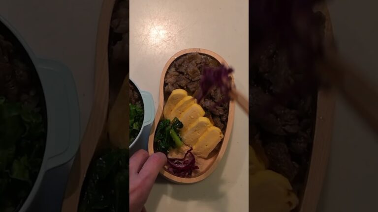 サラリーマンが出勤前に作るお弁当/牛丼弁当　　#shorts #お弁当