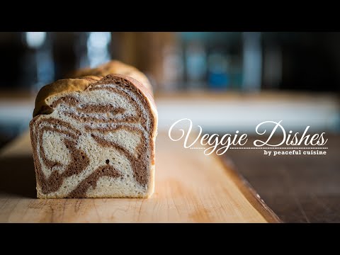 誰にでも作れる一番簡単なマーブルチョコ食パンの作り方：How to make Chocolate Marble Bread | Veggie Dishes by Peaceful Cuisine