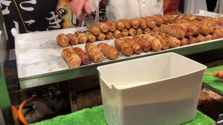お祭り 肉巻きおにぎり棒屋台