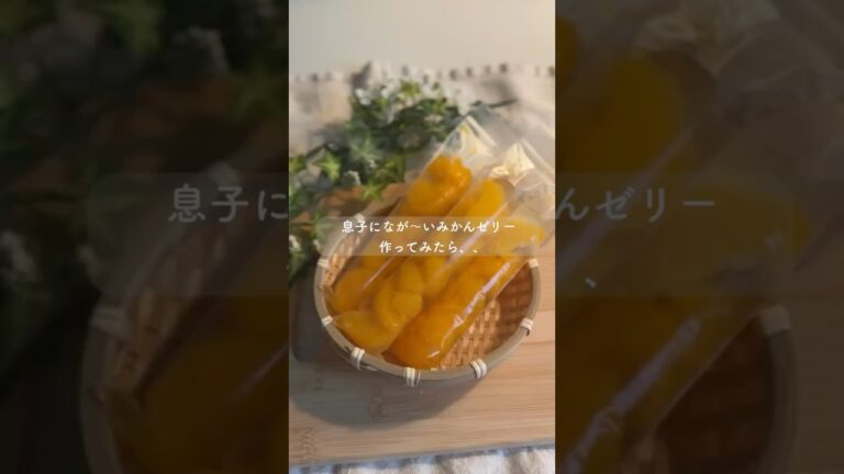 ながーいみかんゼリー息子に作ってみた結果、、、#ワーママ #おやつ#子育て