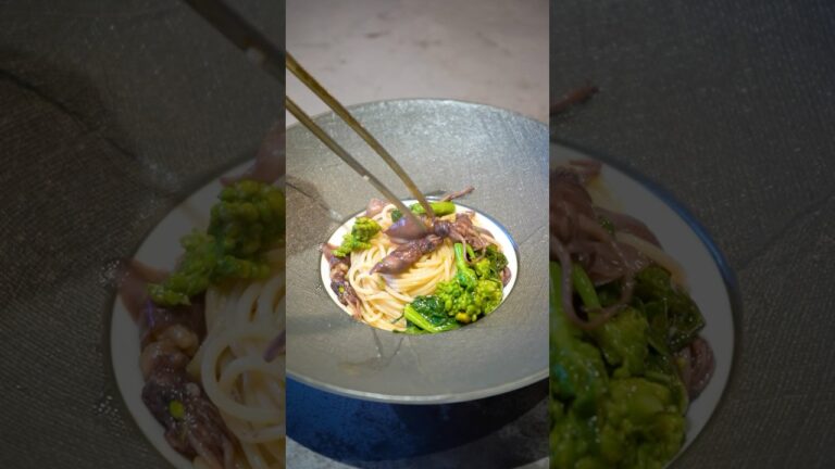 【ホタルイカと菜の花のペペロンチーノ】春の味覚をパスタで楽しむ。#料理 #パスタ #pasta #旬の食材