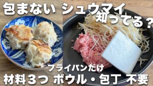 【 ビックリ 包まない シュウマイ 】フライパンだけ！ もやしでかさ増し ＃節約レシピ #ダイエットレシピ