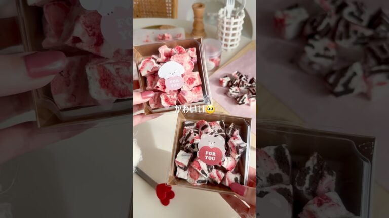 材料4つ 海外でバズったマシュマロヌガー🤎 #マシュマロ #マシュマロヌガー #バレンタイン #バレンタインレシピ #バレンタインスイーツ #簡単レシピ #簡単おやつ #お菓子作り #オレオ