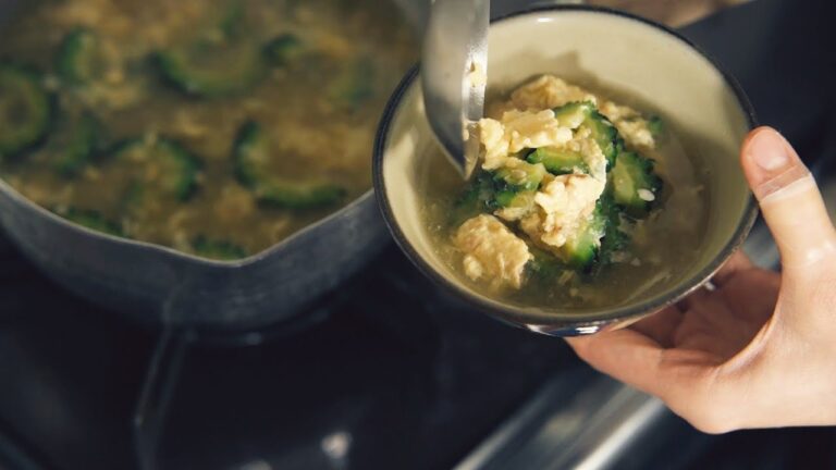 とき卵でまろやかに仕上げる『ゴーヤとツナのお味噌汁』夏のお味噌汁｜淡色・信州味噌使用｜Vlog｜レシピ 作り方