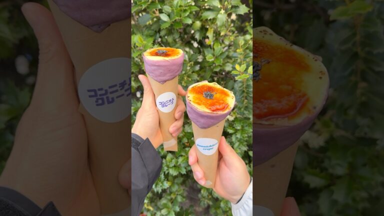 紅芋生地で包んだ芋づくしのブリュレクレープ