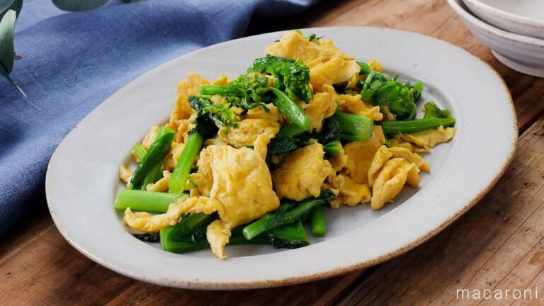【菜の花と卵の中華炒め】卵がふんわり仕上がる！菜の花と卵で色鮮やかおかず♪｜macaroni（マカロニ）
