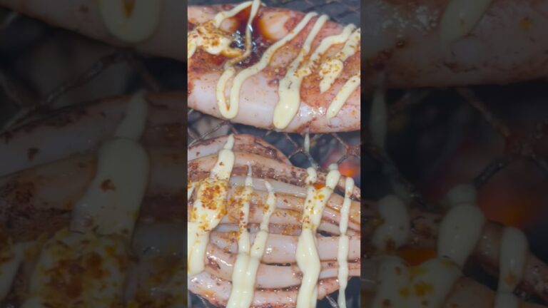 【キャンプ飯】イカ焼き作ってみた #shorts #炭火 #イカ焼き #屋台料理