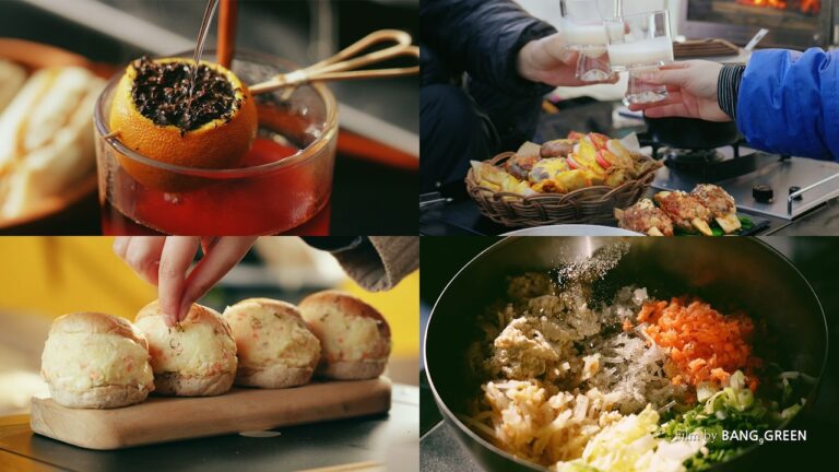 조용히 틀어두기 좋은 겨울 캠핑 요리 모음 │ 4K Camping Vlog