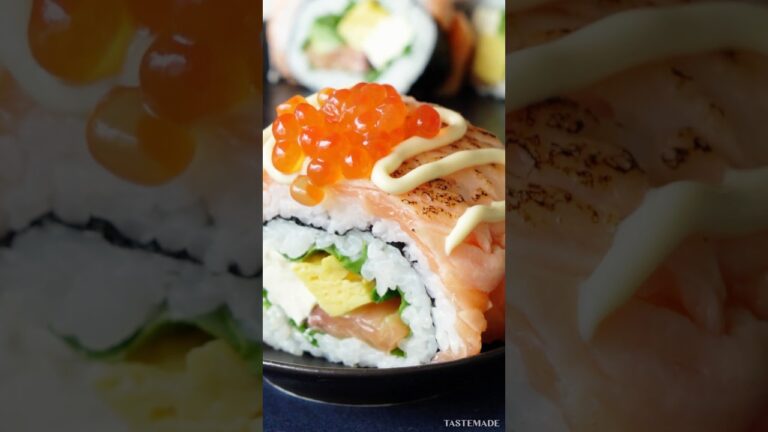 【背徳】サーモンとチーズの炙り。これ以上の幸せってある…？🐟#shorts #サーモン #寿司 #寿司ロール #背徳 #炙り #food