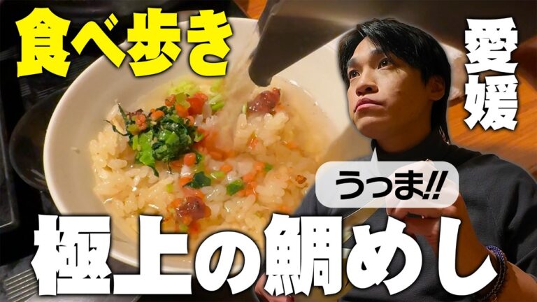 【愛媛Vlog】冷えた体にしみわたる松山鯛めしと鯛茶漬け【道後温泉】