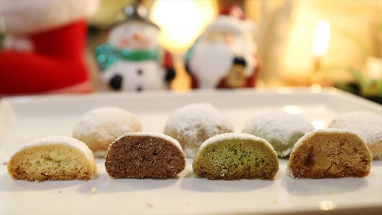 スノーボールクッキーの作り方【1つの生地から4種類の味☆】ポルボローネ How to make Snowball Cookies｜Coris cooking