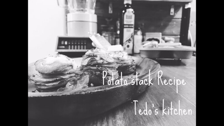 ASMR 料理の音 Spicy potato stack recipe ポテトスタックの作り方