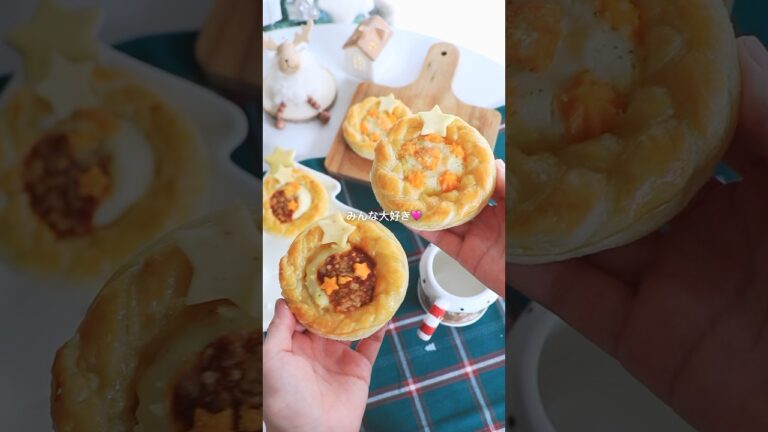 冷凍エビグラタンで可愛いクリスマスリースパイ　#sweets #christmas #おうちカフェ #ミスタードーナツ #簡単スイーツ #簡単レシピ #クリスマス #クリスマス