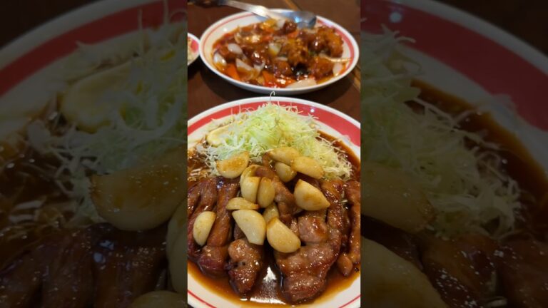 背徳感MAX!?中華料理屋が作るにんにく山盛りの四日市名物とんてき🐷#一楽#四日市#三重#三重旅行