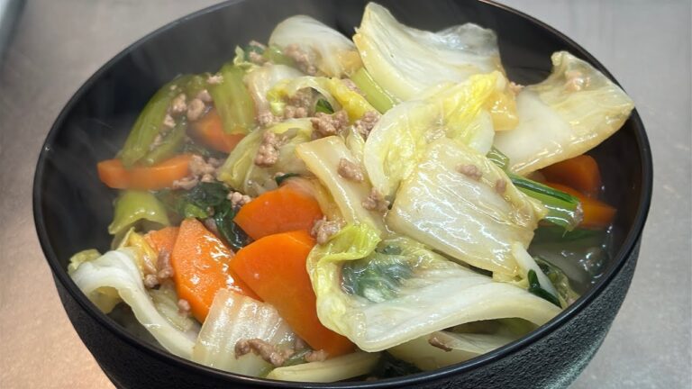 白菜と小松菜のそぼろあんかけ｜簡単で美味しい家庭料理