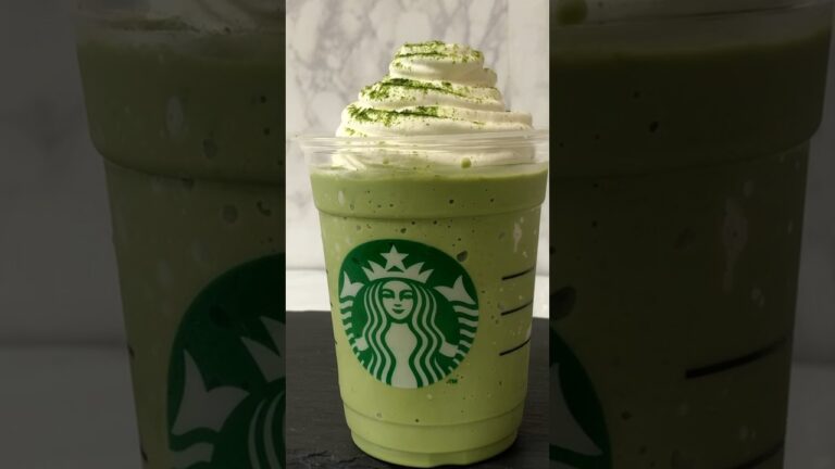 冷やすだけ⁉︎スタバ風抹茶フラペチーノの超簡単作り方を公開 #おうちカフェ #starbucks #スタバ #shorts #フラペチーノ