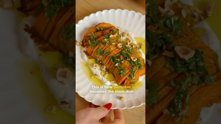 Roasted squash with herb cream & oil