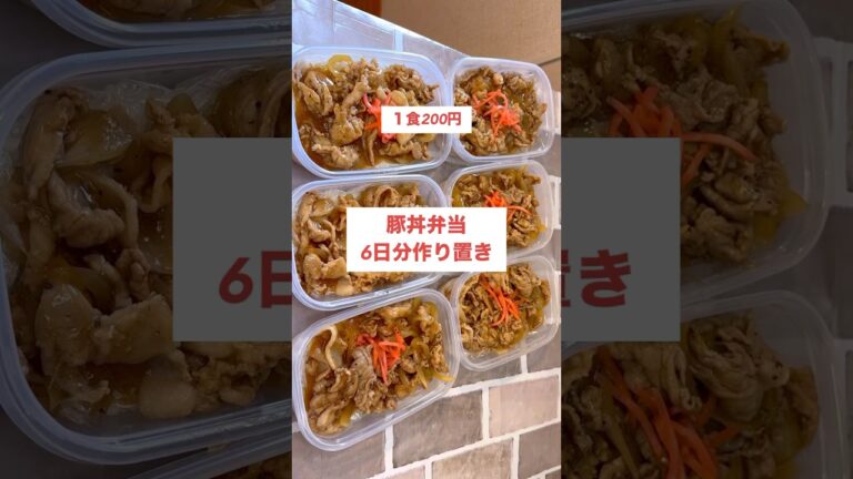 【１食200円】【豚丼弁当】6日分作り置きして冷凍🍳#shorts #料理#作り置き