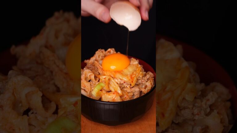 豚キムチ丼たべて精力つけます　#shorts #asmr