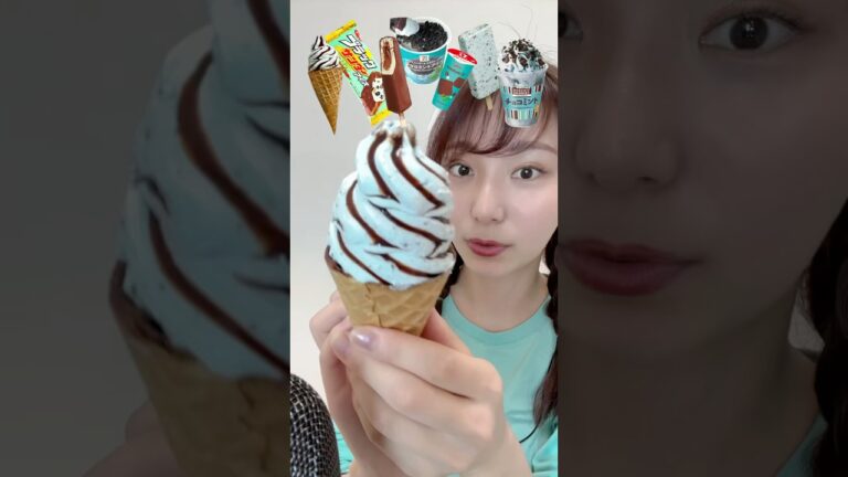【チョコミントアイス食べまくってレビューしてみた結果…🌱🍫】#asmr#チョコミント#チョコミントアイス#コンビニアイス