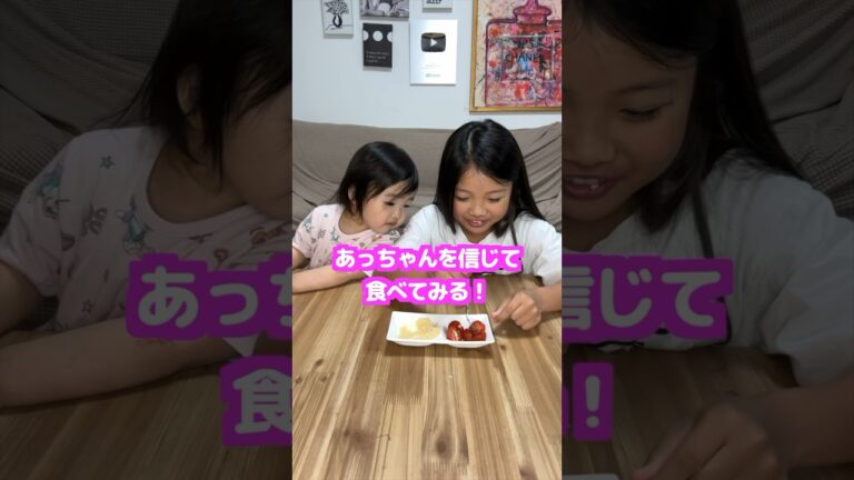 トマトに砂糖をかけて食べるといちごになるらしい！？検証します！ #Shorts #検証 #いちご #こっちゃん