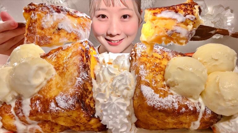 ASMR French Toast【Mukbang/ Eating Sounds】【English subtitles】