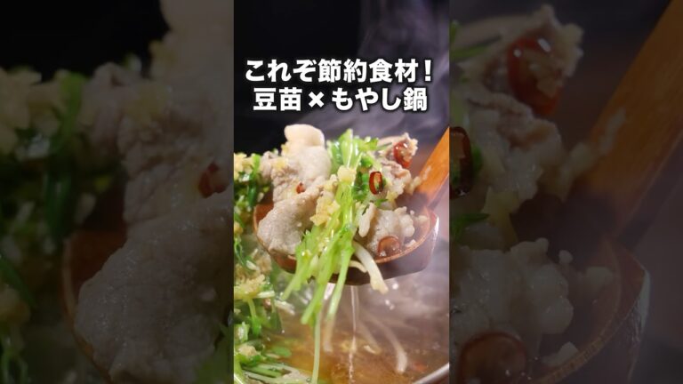 最後にかけるにんにくごま油が間違いない【無限豆苗もやし鍋】#蒼井翔太 が作る無限豆苗もやし鍋は⬆️をクリック！#豚こま #鍋 #もやし #豆苗 #節約