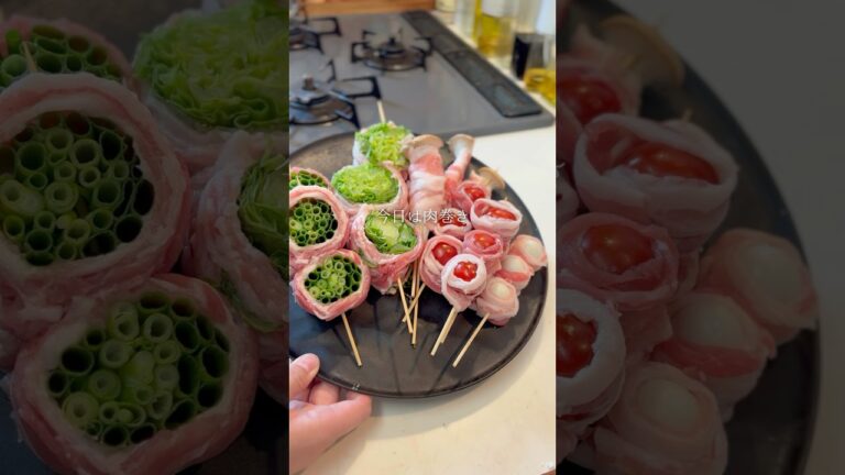 【居酒屋風ごはん】肉巻き5種と３種の付けダレ🍖#簡単レシピ #おうちごはん #献立#shorts