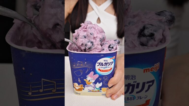 混ぜて冷やすだけ🍨SNSで話題のブルーベリーヨーグルトアイス🫐パックそのまま低カロリー・低糖質