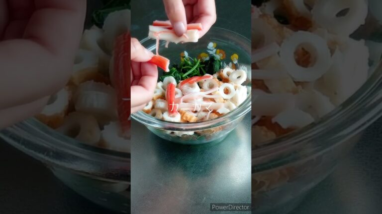 【簡単料理】ほうれん草＋ちくわ＋カニカマのサラダ🥗#shorts