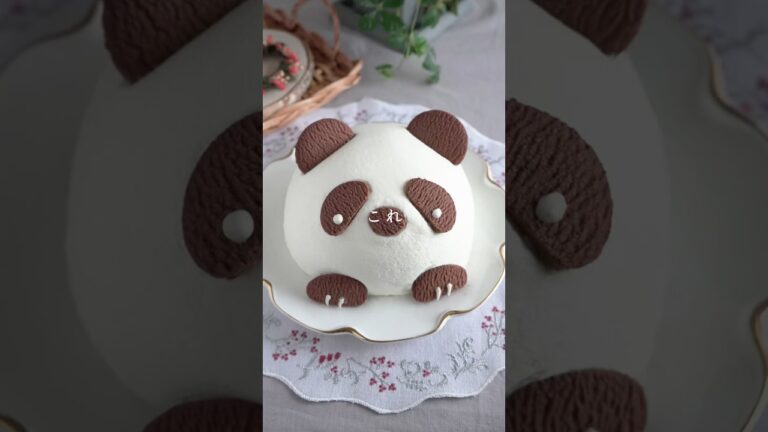 【レシピ】もはやお店越え✨絶対に喜ばれるパンダのケーキ🐼🎂#おうちカフェ #お菓子作り #スイーツ #shorts