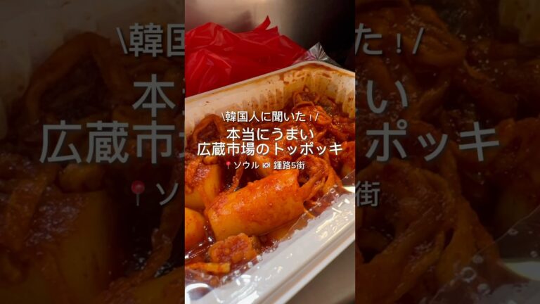 🇰🇷韓国人も認めた！広蔵市場で1番美味しいトッポッキ❤️‍🔥