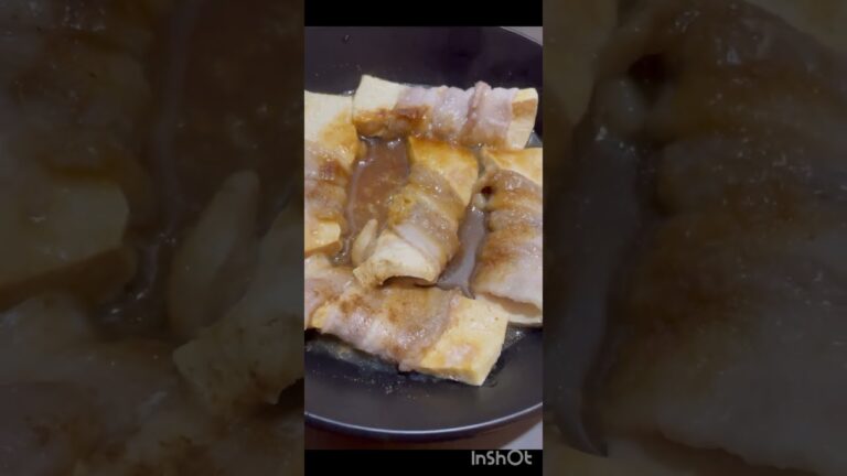 10分料理レンジでスタミナ肉巻き豆腐