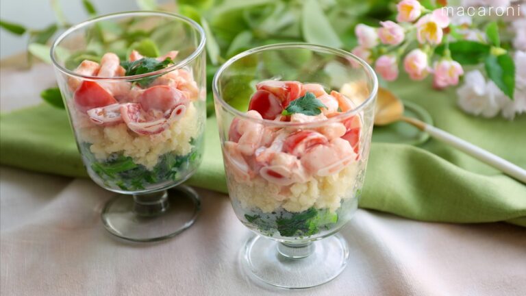 【 ひなまつりの3色カップサラダ】重ねるだけで華やか♪春の副菜にぴったり！