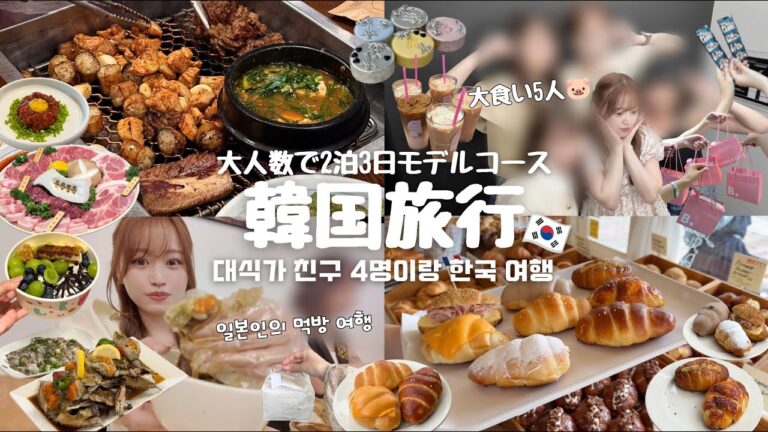 韓国好きが本気で考えた2泊3日の韓国旅行モデルコース🇰🇷 / 自称大食いの5人で飯トレ🍚 / 大人数で効率良くソウルを満喫🐷🤍
