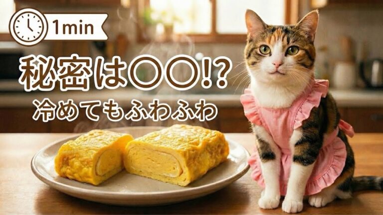 【猫、だし巻き卵を作る。】破れにくい！冷めてもふわふわ！