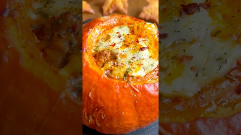 Stuffed Pumpkin with Minced Meat #fallrecipes