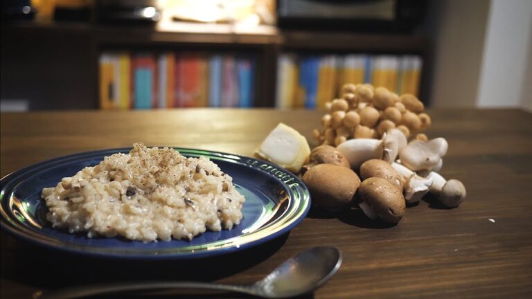 自家製チーズのきのこリゾット Mushroom Risotto with homemade cheese