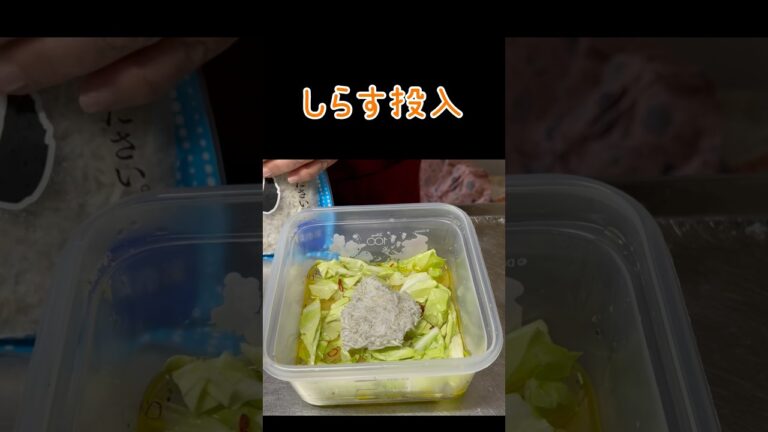 下味冷凍パスタ【しらすとキャベツのペペロンチーノ】簡単レンチンで調理『 コンテナ飯』#short #料理 #ズボラ主婦