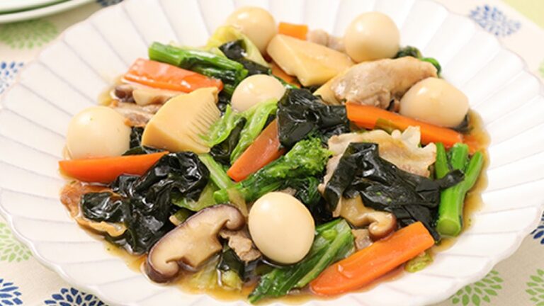 わかめと春野菜の具だくさん八宝菜