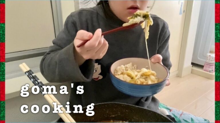 ひとり鍋　白菜チーズ坦々ごま鍋を作って食べる　🍲♨️