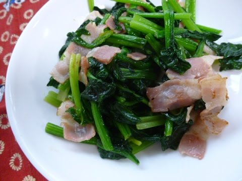 【レシピ】ほうれん草とベーコンのバターソテー