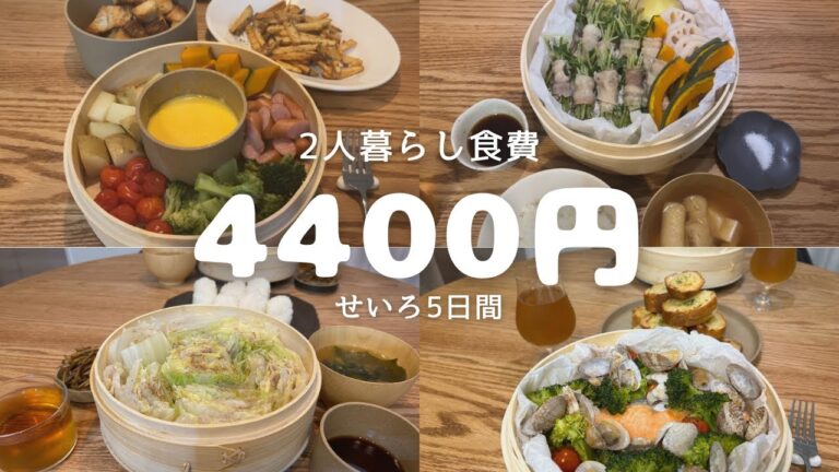 【食費月2.5万】せいろ料理5日間4400円の夜ご飯☁️ |チーズフォンデュ|アクアパッツァ|ミルフィーユ蒸し|豆苗の豚肉巻き|蓮根の挟み蒸し