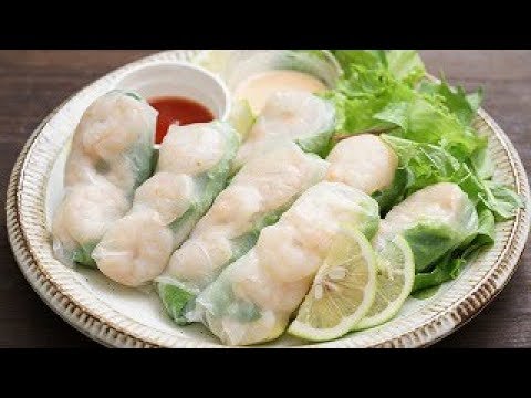 スイートチリソース＋マヨネーズで！えびアボカド生春巻き