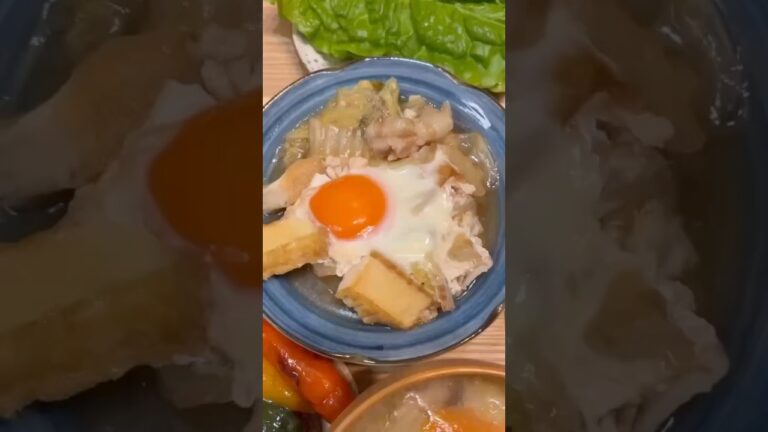 1歳の娘も大好き👸🏻副菜なのに主菜レベルに美味しい豚バラ肉と白菜の煮物🤤🍲#よるごはん #料理 #自炊 #簡単レシピ #節約レシピ #豚バラ肉と白菜の煮物 #豚バラ肉 #白菜 #厚揚げ #卵