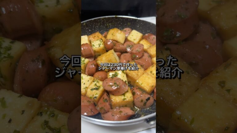 230円で作ったジャーマン厚揚げが美味すぎた🎠#料理#節約レシピ#厚揚げ#ウインナー