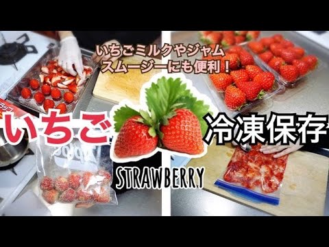【冷凍保存方法】いちごを美味しく冷凍保存！解凍方法と調理例もご紹介　いちごミルクやスムージー・ジャムやお菓子作りにも便利！