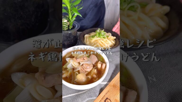 替え玉必須の絶品レシピ！ネギ鶏たまごかけつけうどん